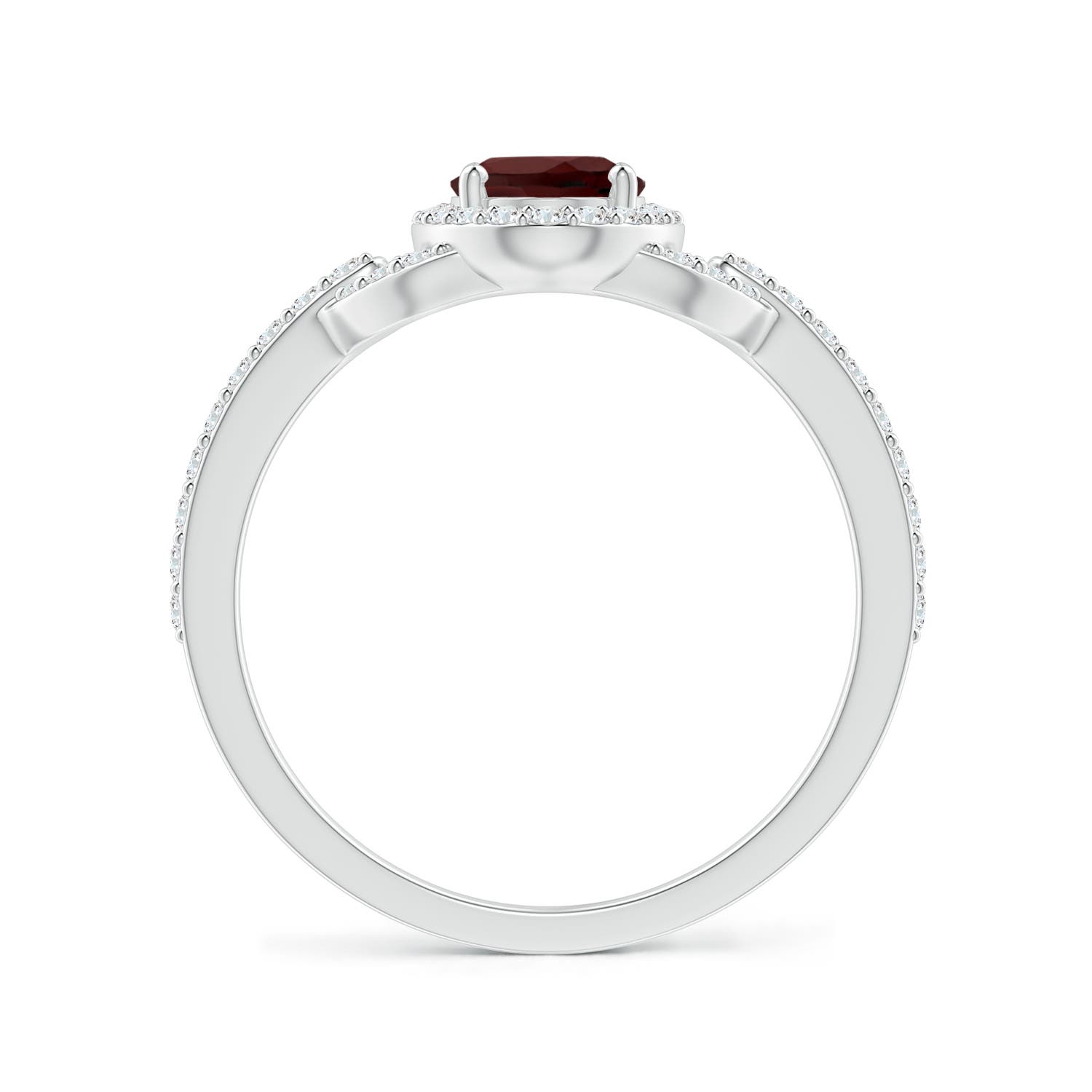 AA - Garnet / 1.24 CT / 14 KT White Gold