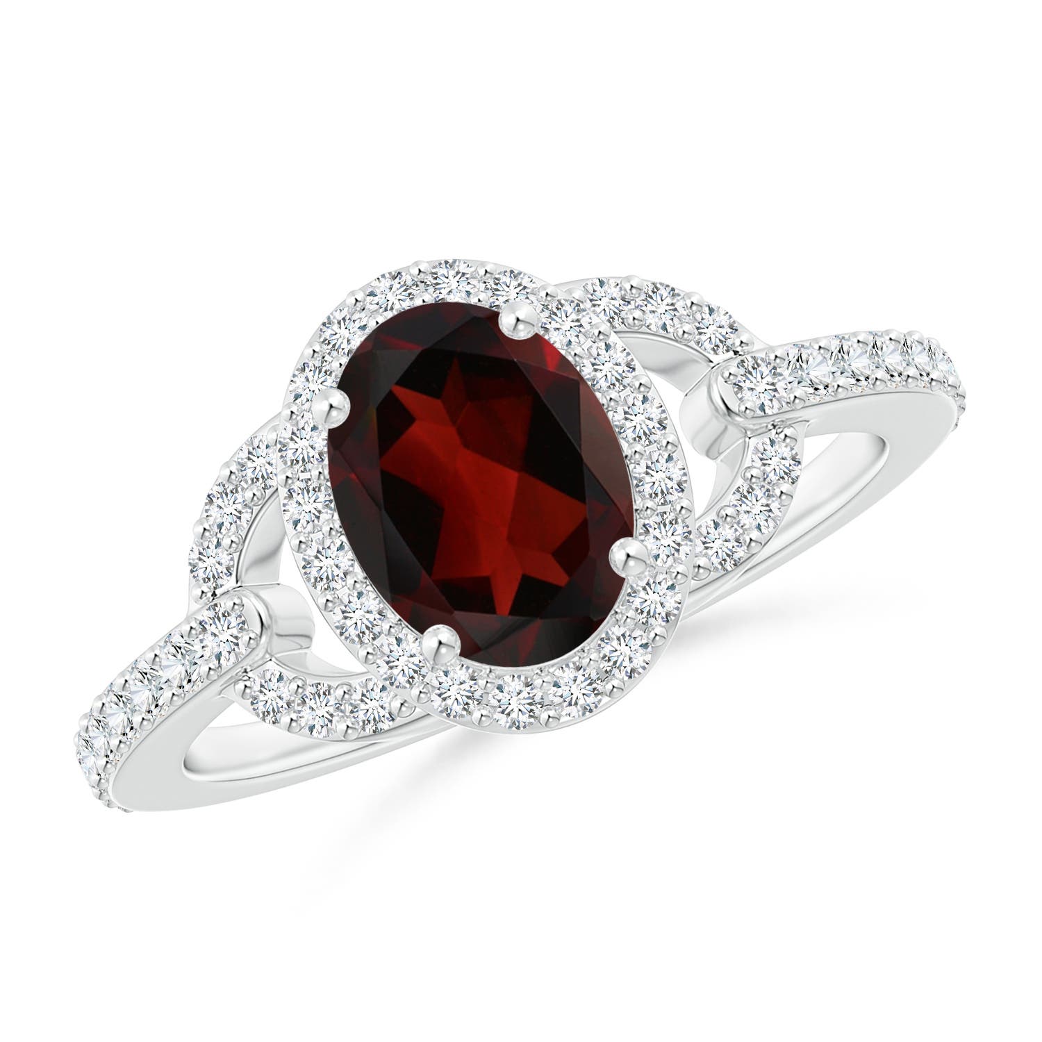 AA - Garnet / 1.82 CT / 14 KT White Gold