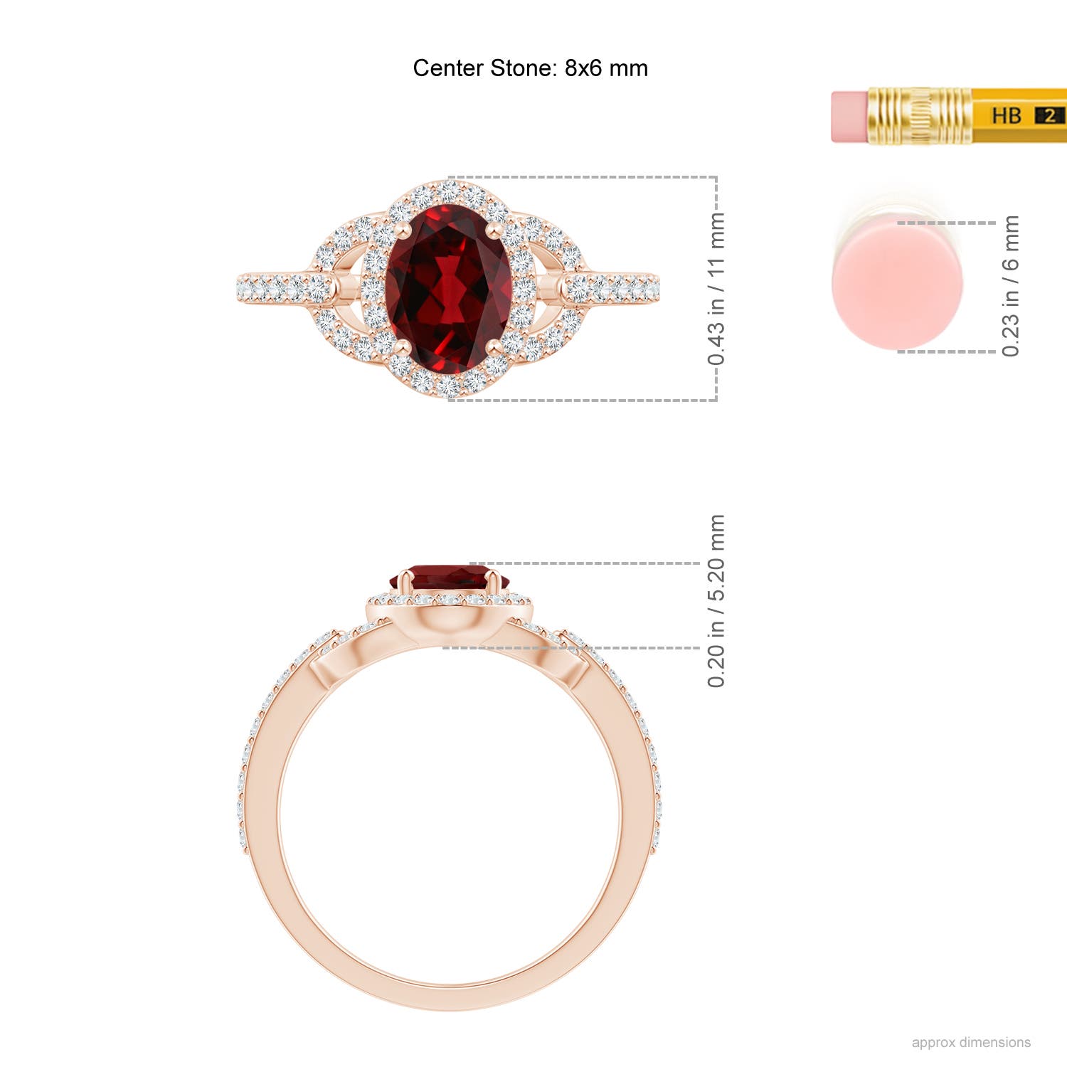 AAAA - Garnet / 1.82 CT / 14 KT Rose Gold