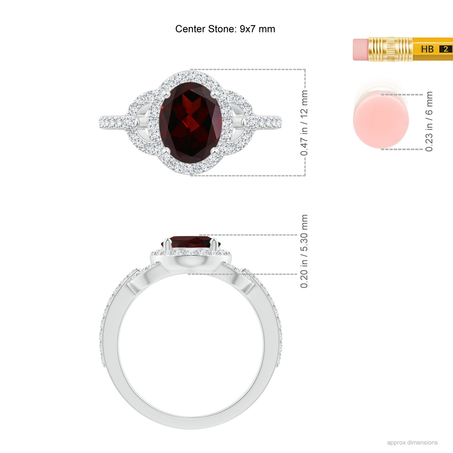 A - Garnet / 2.49 CT / 14 KT White Gold