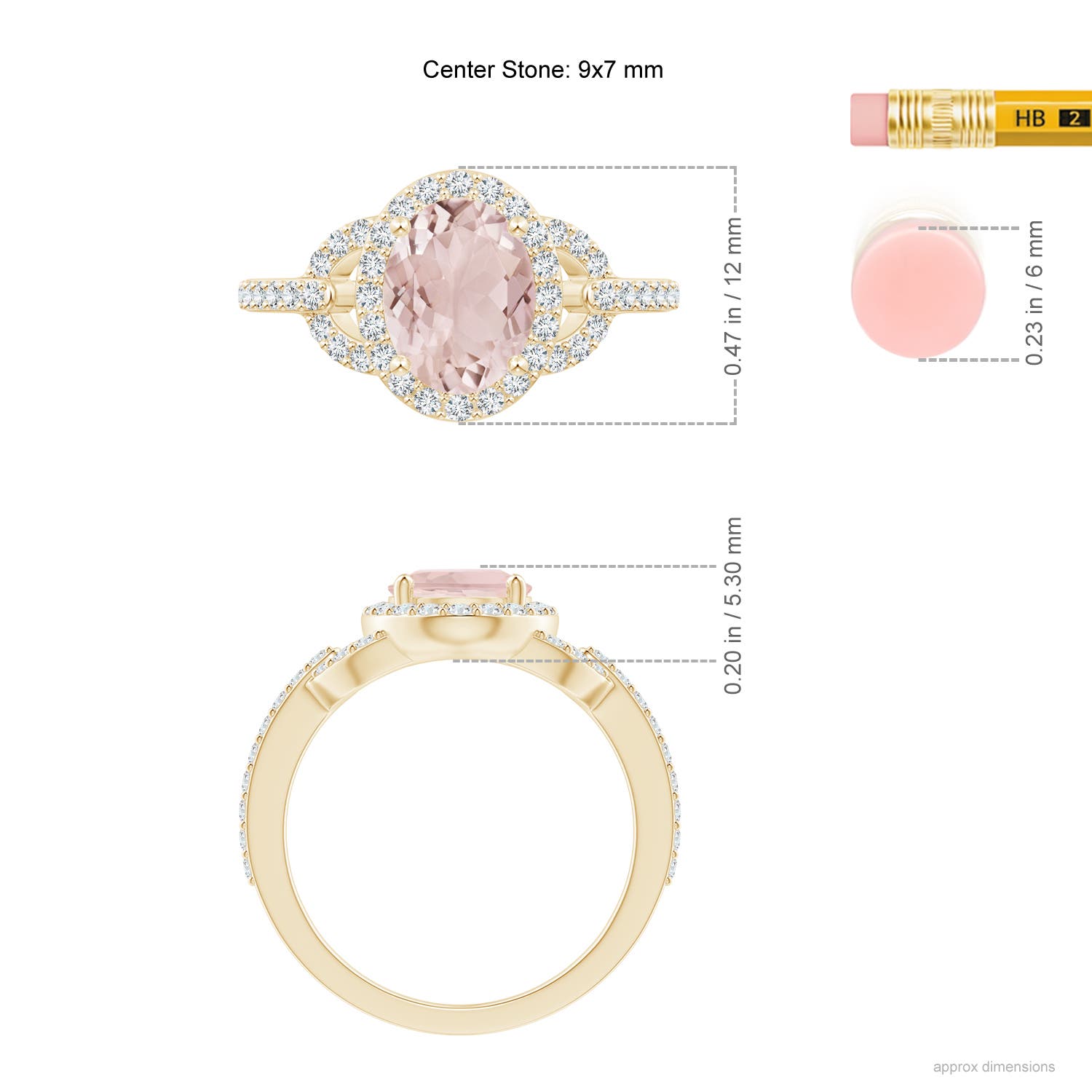 A - Morganite / 2.14 CT / 14 KT Yellow Gold