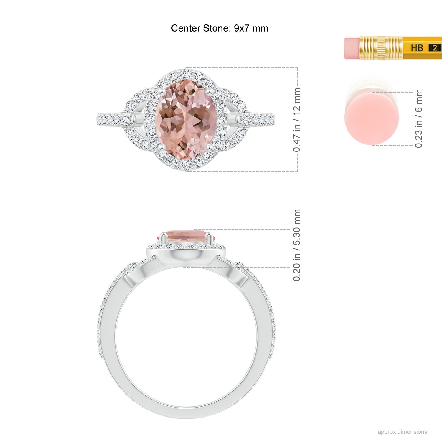 AAAA - Morganite / 2.14 CT / 14 KT White Gold