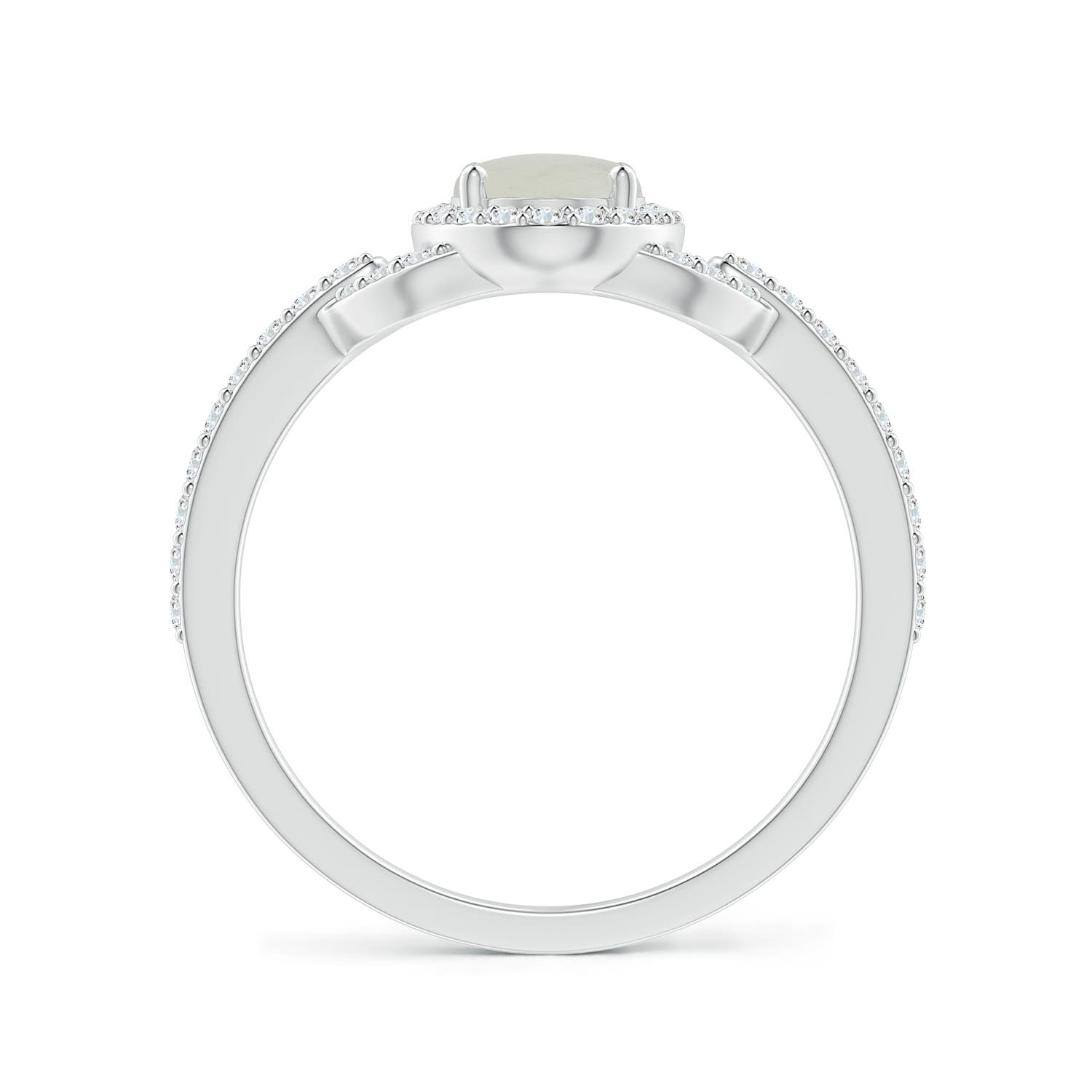 A - Moonstone / 1.02 CT / 14 KT White Gold