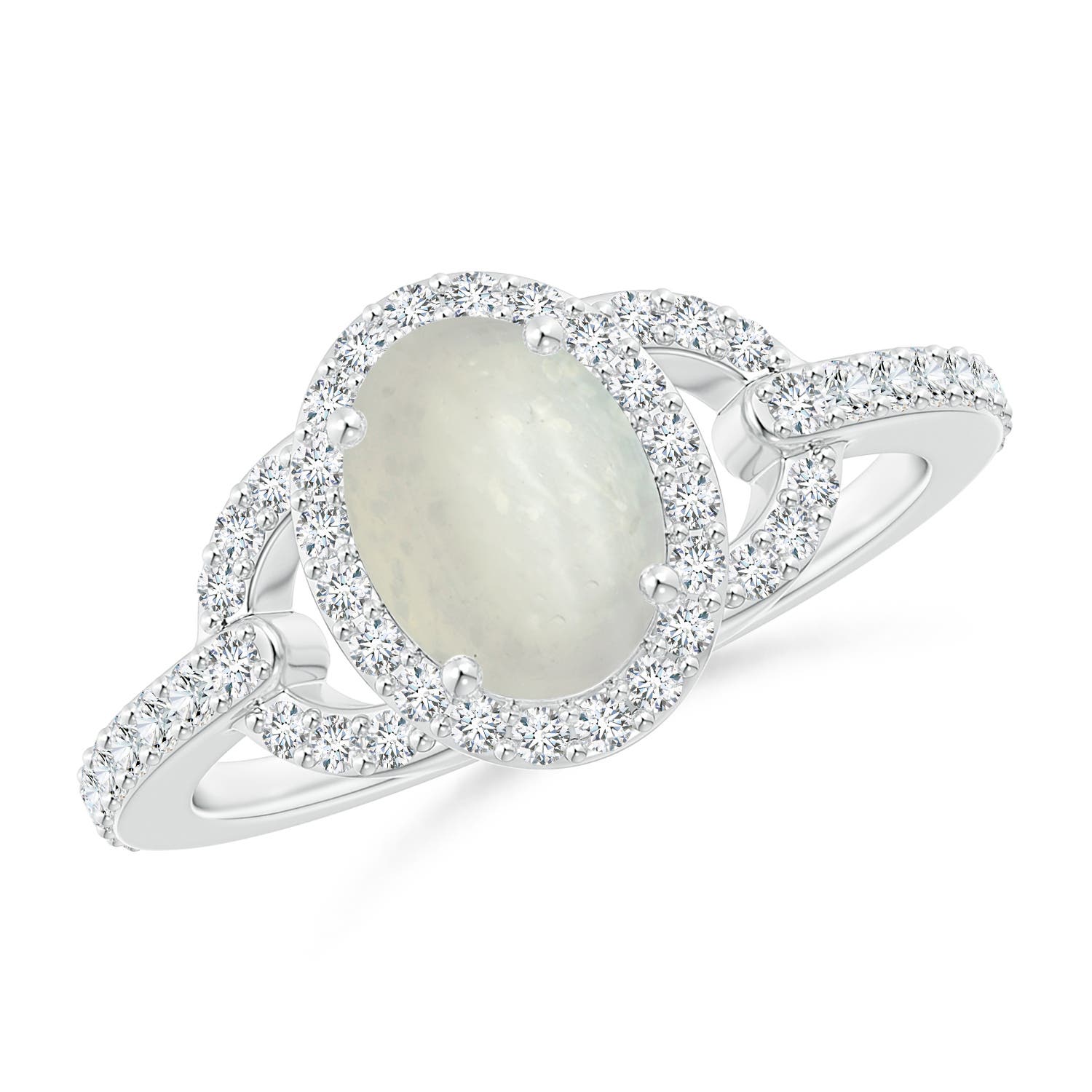 A - Moonstone / 1.47 CT / 14 KT White Gold