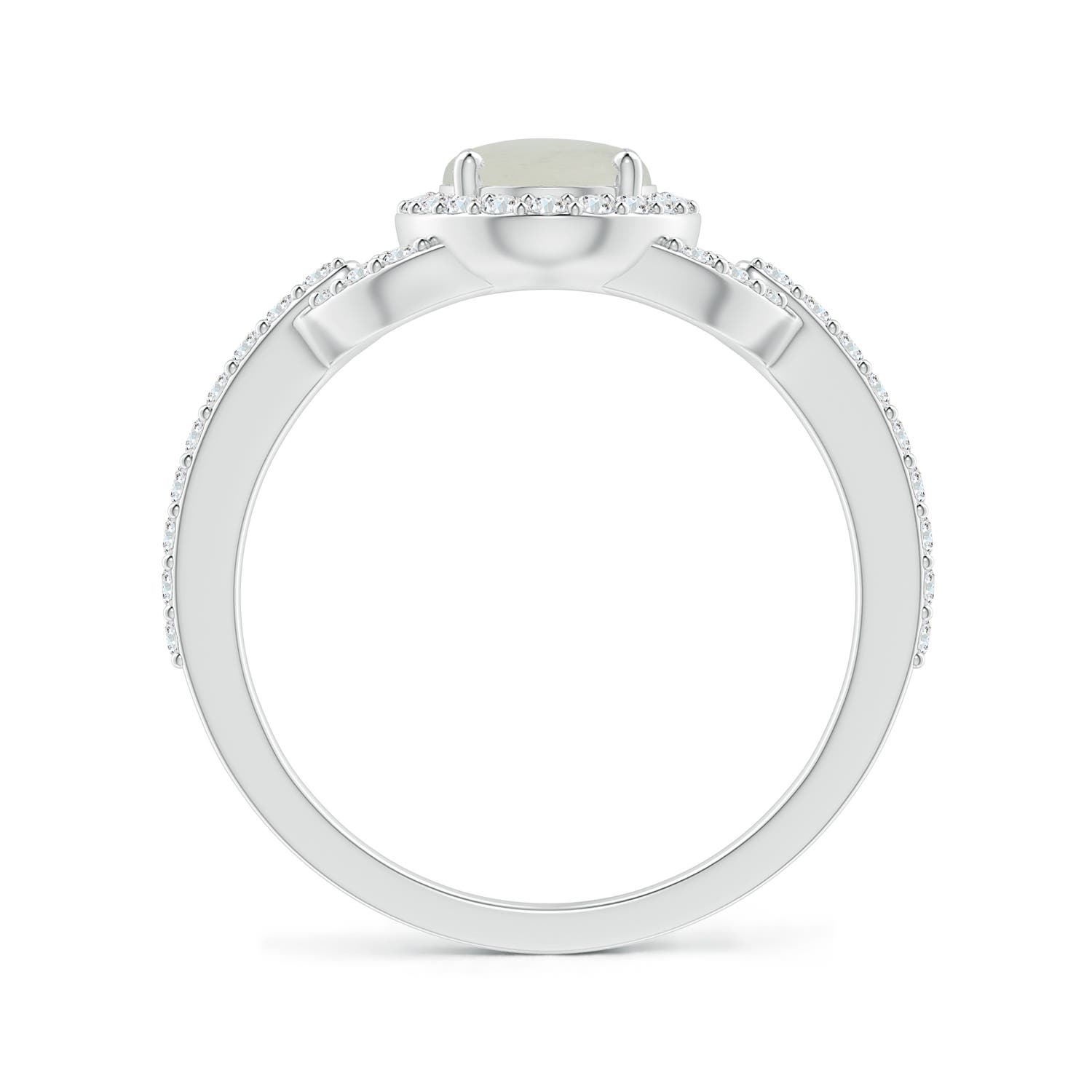 A - Moonstone / 1.47 CT / 14 KT White Gold