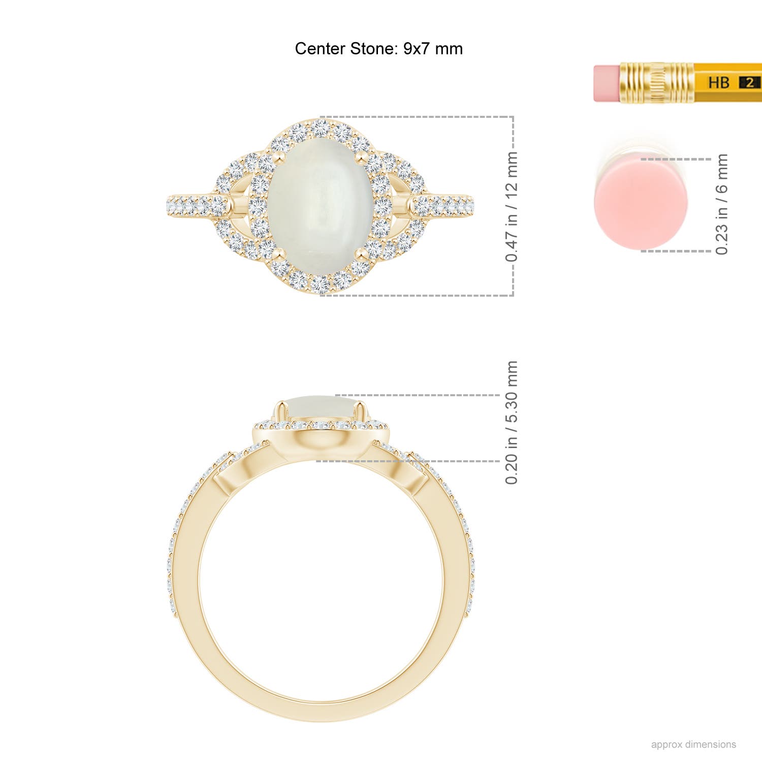 AAAA - Moonstone / 2.19 CT / 14 KT Yellow Gold