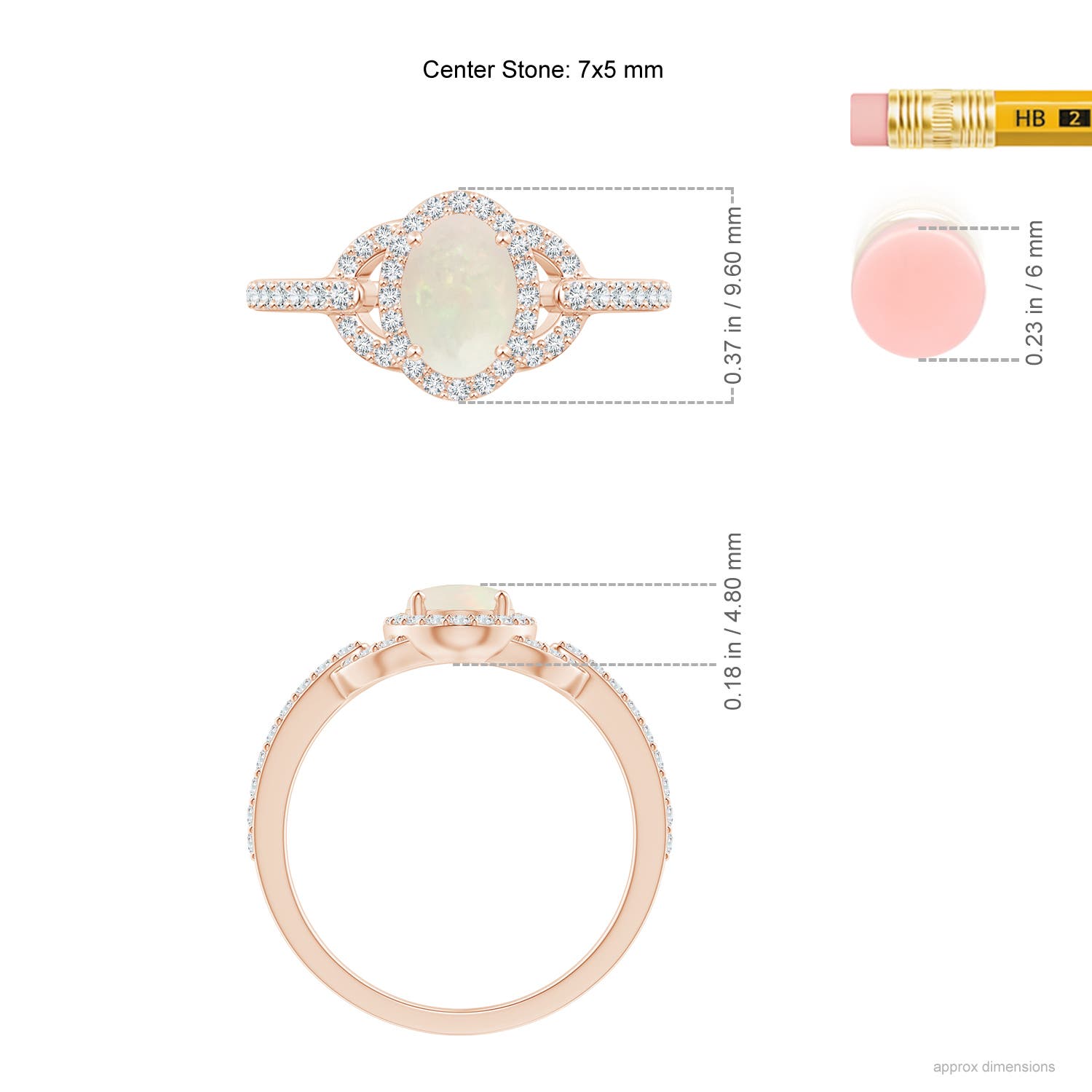 A - Opal / 0.79 CT / 14 KT Rose Gold