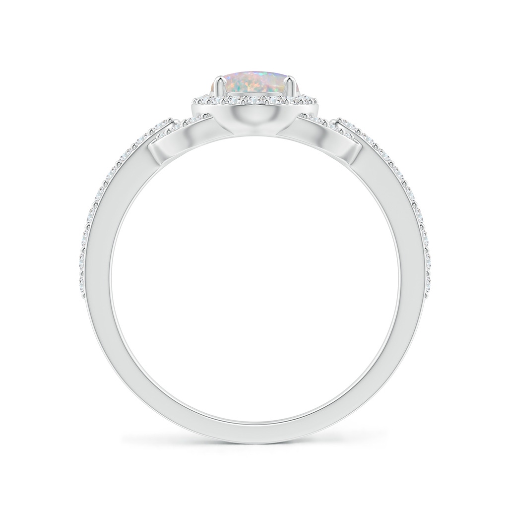 7x5mm AAAA Vintage Style Oval Opal Halo Ring in P950 Platinum - side_1
