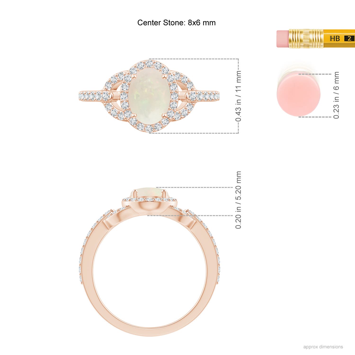 A - Opal / 1.17 CT / 14 KT Rose Gold