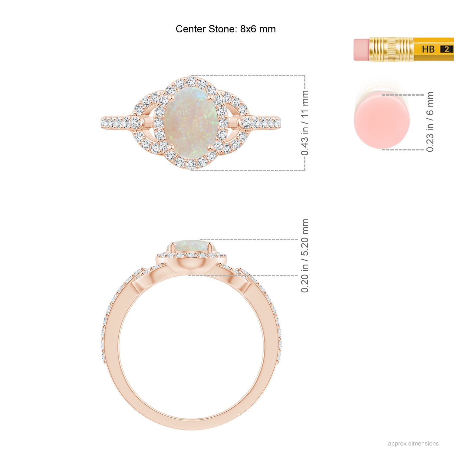 AA - Opal / 1.17 CT / 14 KT Rose Gold