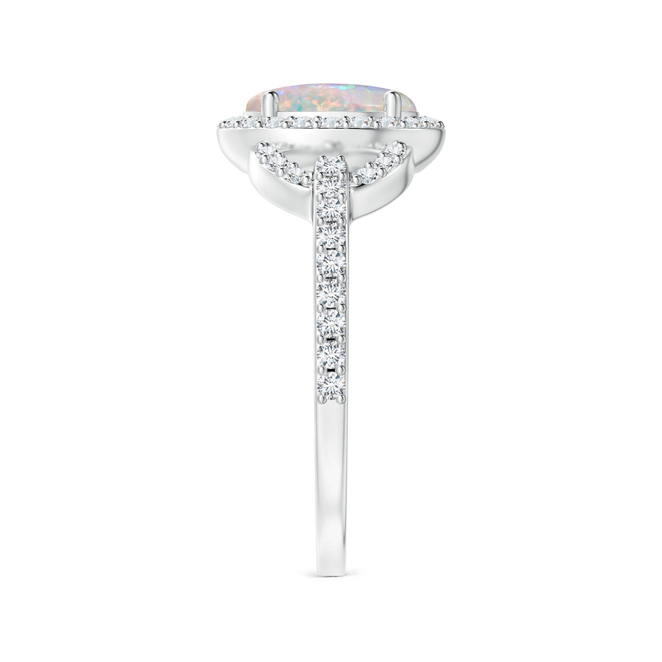 8x6mm AAAA Vintage Style Oval Opal Halo Ring in P950 Platinum side-2