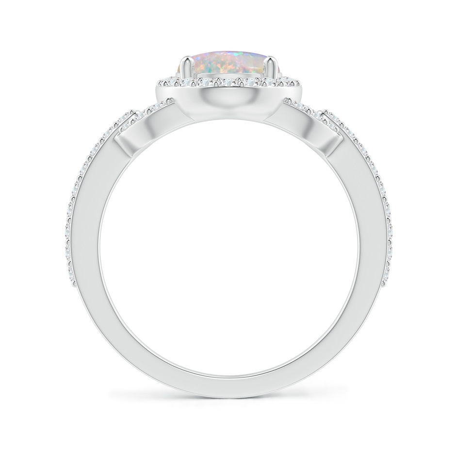 9x7mm AAAA Vintage Style Oval Opal Halo Ring in P950 Platinum side-1