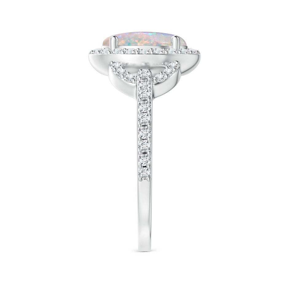 9x7mm AAAA Vintage Style Oval Opal Halo Ring in P950 Platinum side-2