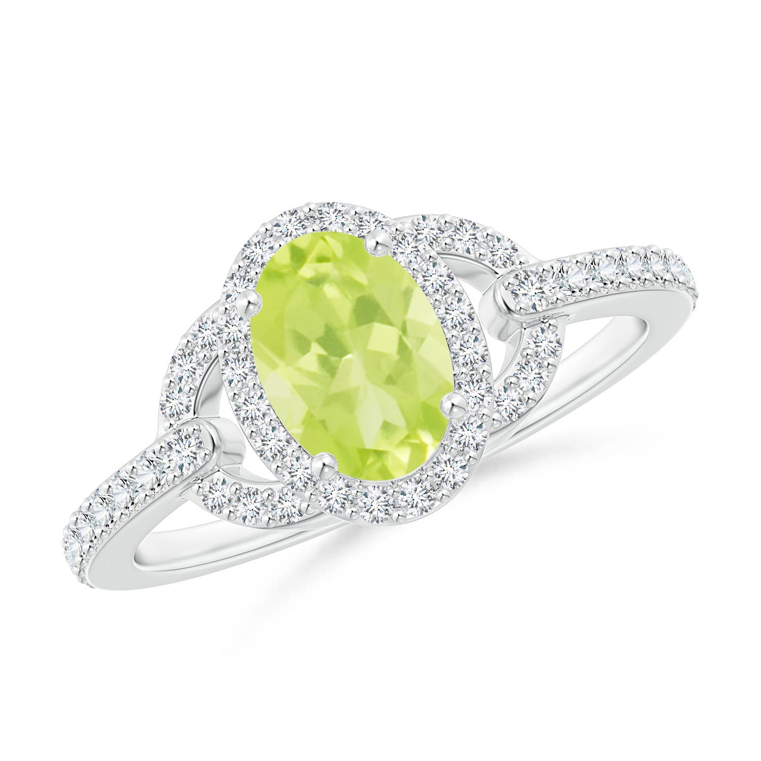 A - Peridot / 1.19 CT / 14 KT White Gold