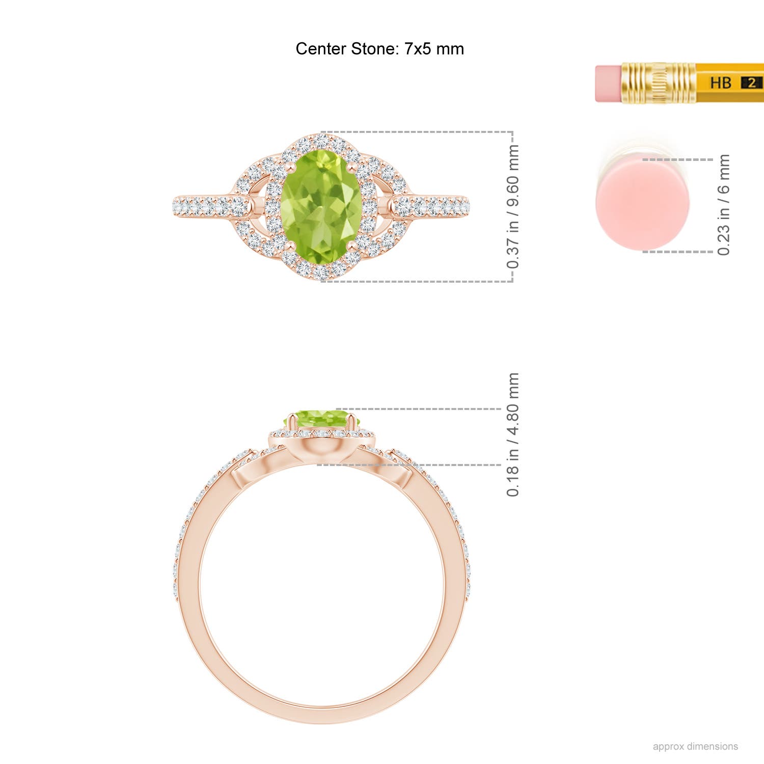 AA - Peridot / 1.19 CT / 14 KT Rose Gold