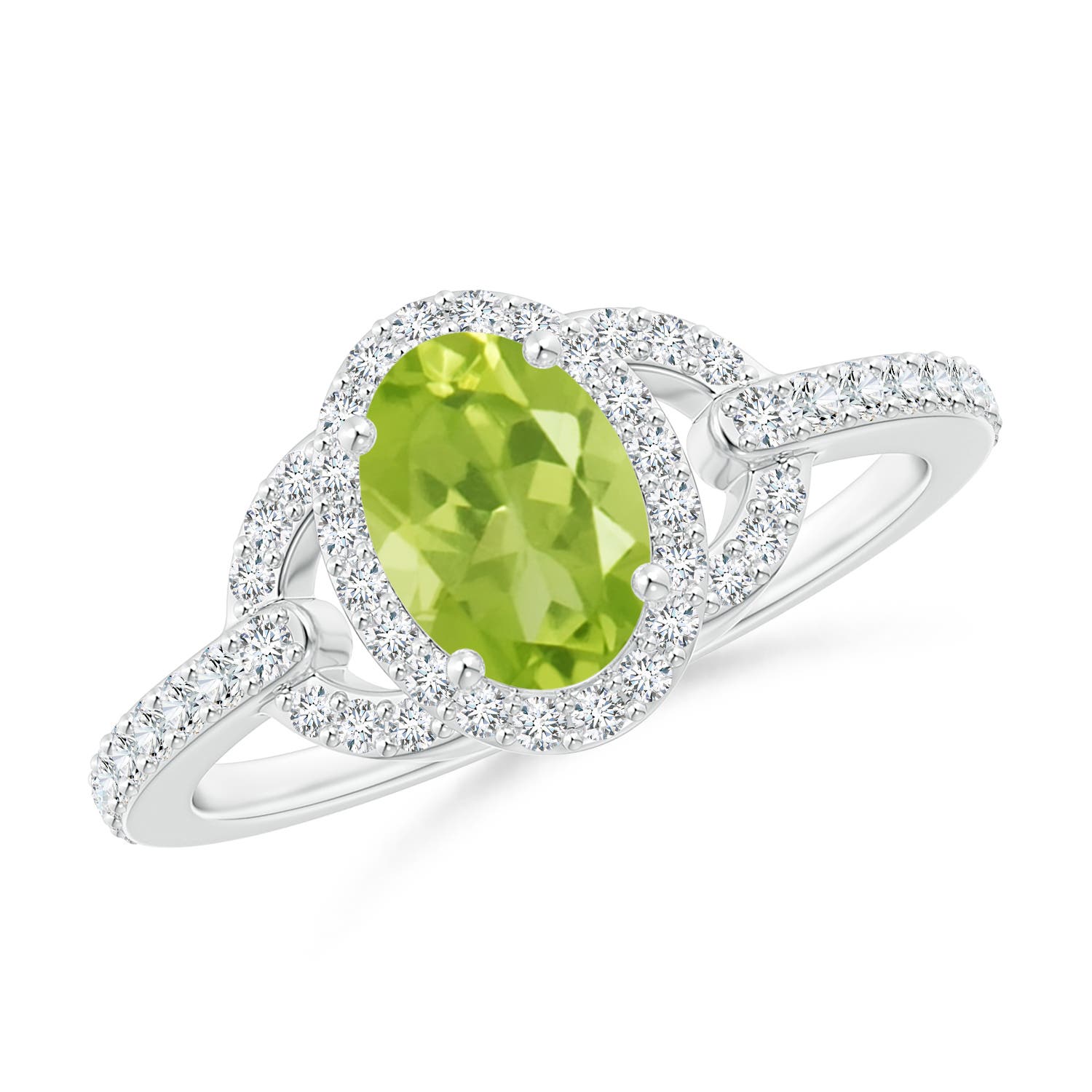 AA - Peridot / 1.19 CT / 14 KT White Gold