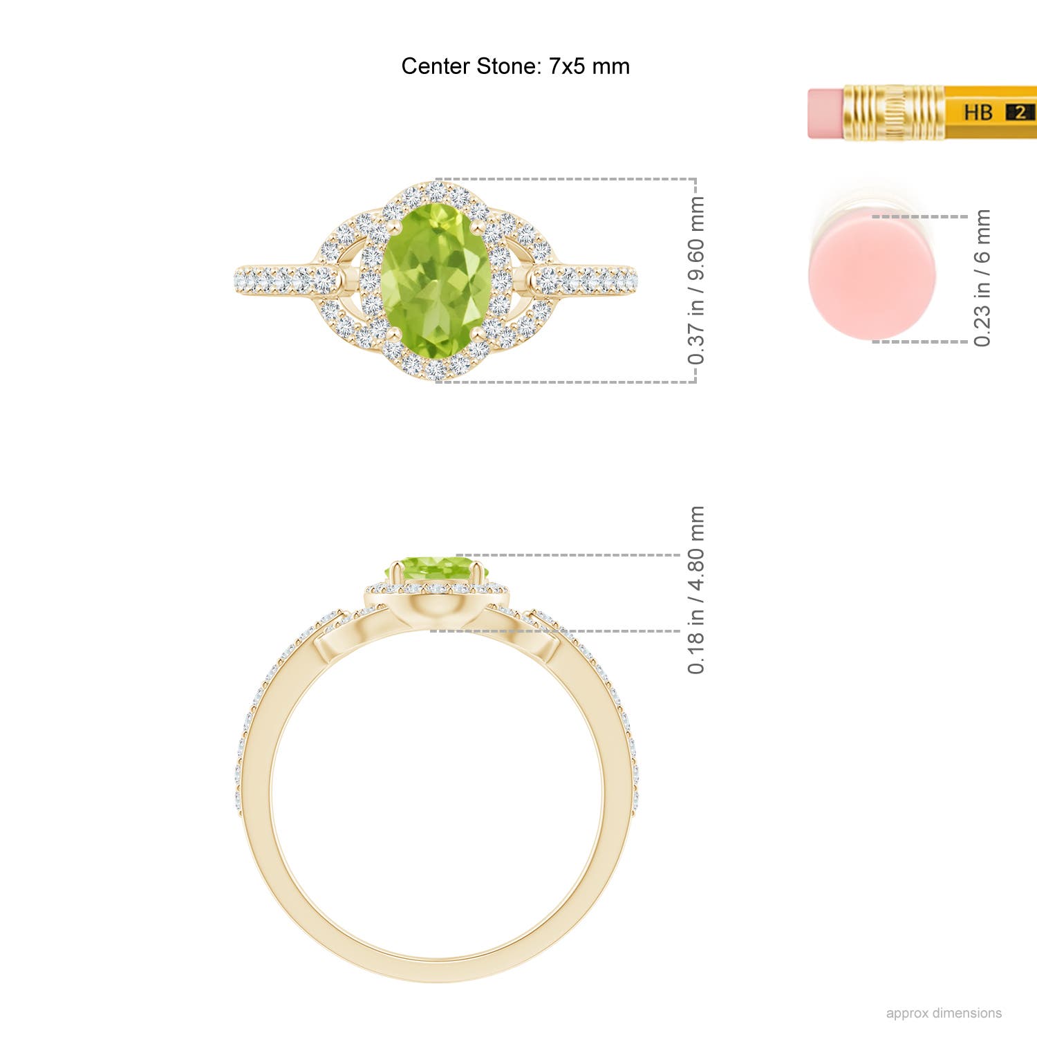 AA - Peridot / 1.19 CT / 14 KT Yellow Gold