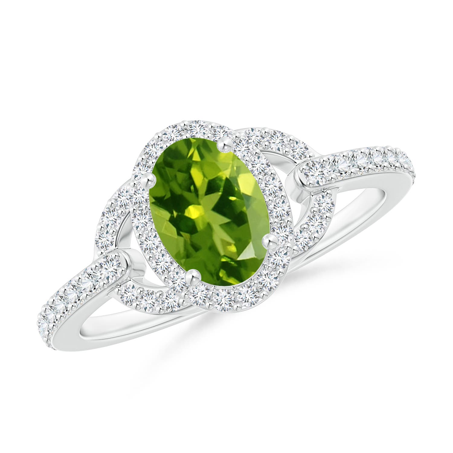 AAAA - Peridot / 1.19 CT / 14 KT White Gold