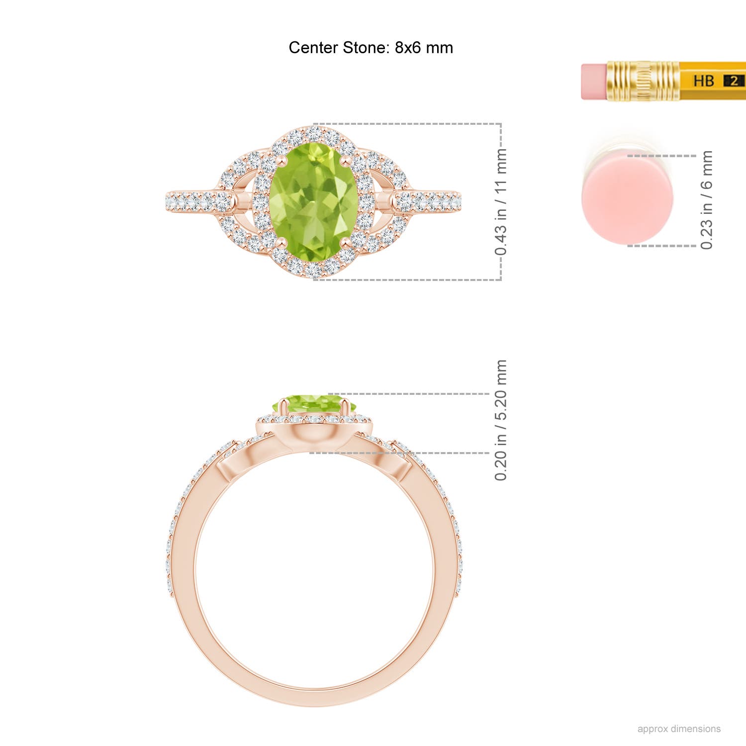 AA - Peridot / 1.72 CT / 14 KT Rose Gold