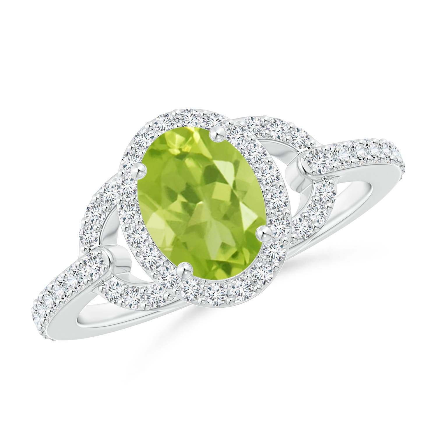 AA - Peridot / 1.72 CT / 14 KT White Gold