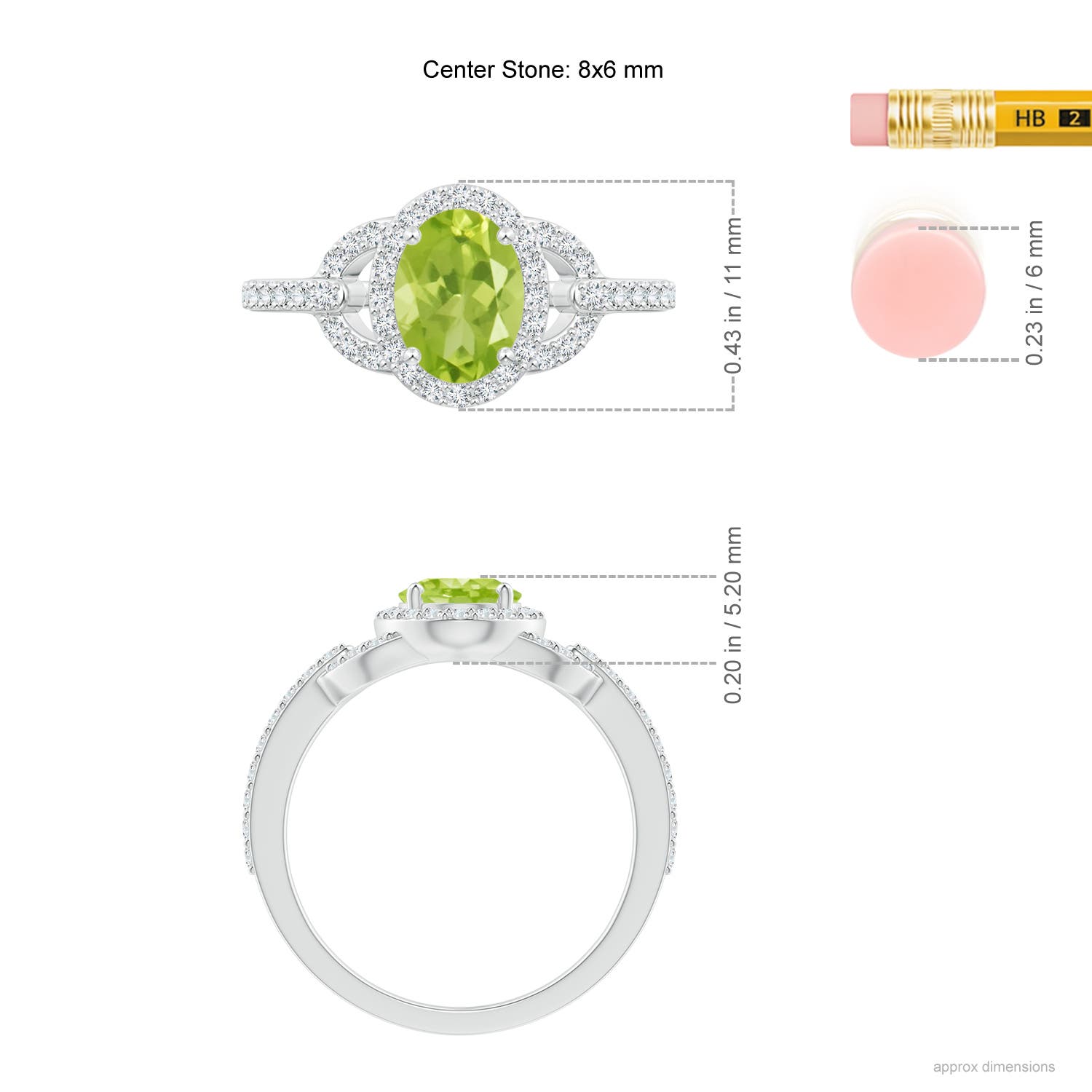 AA - Peridot / 1.72 CT / 14 KT White Gold