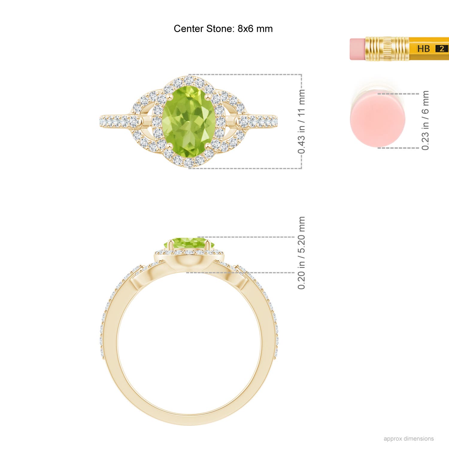 AA - Peridot / 1.72 CT / 14 KT Yellow Gold