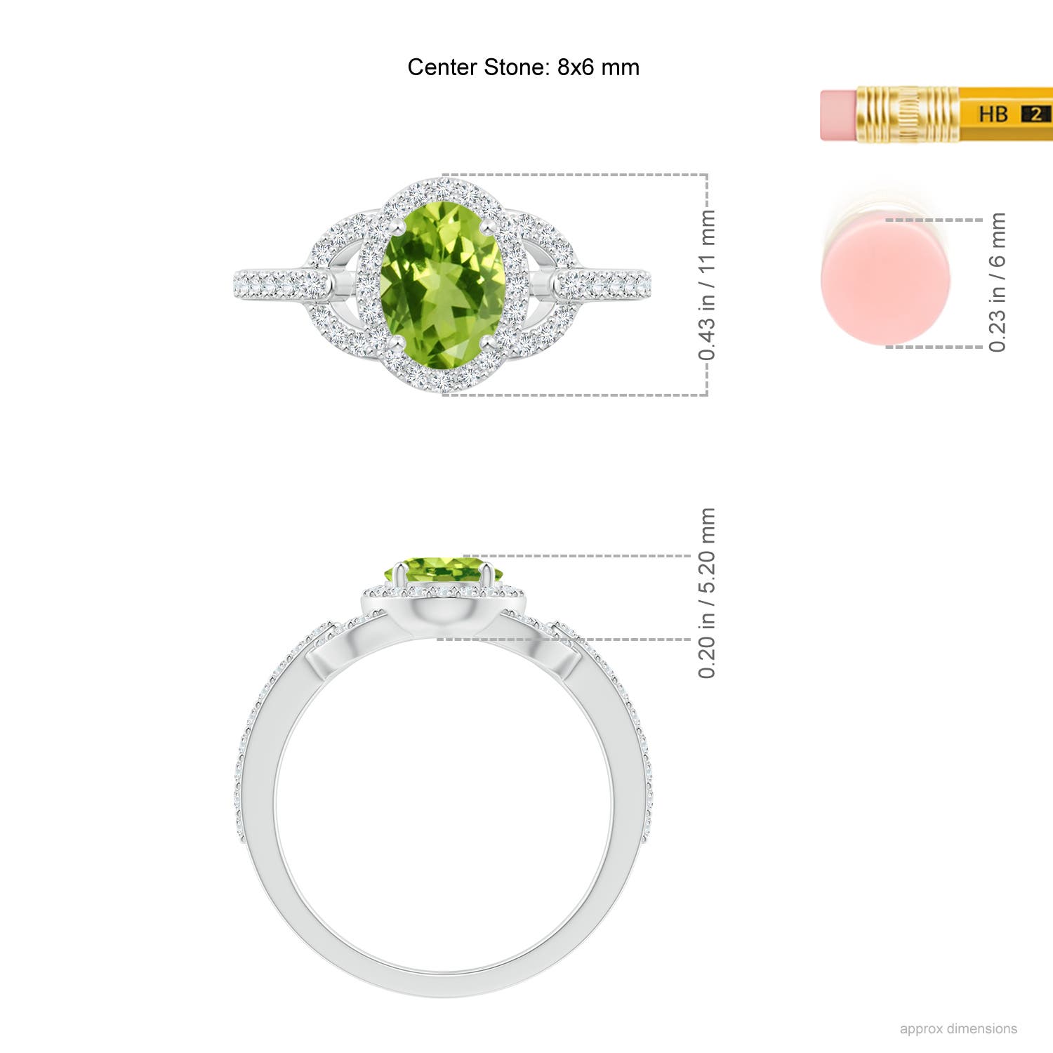 AAA - Peridot / 1.72 CT / 14 KT White Gold