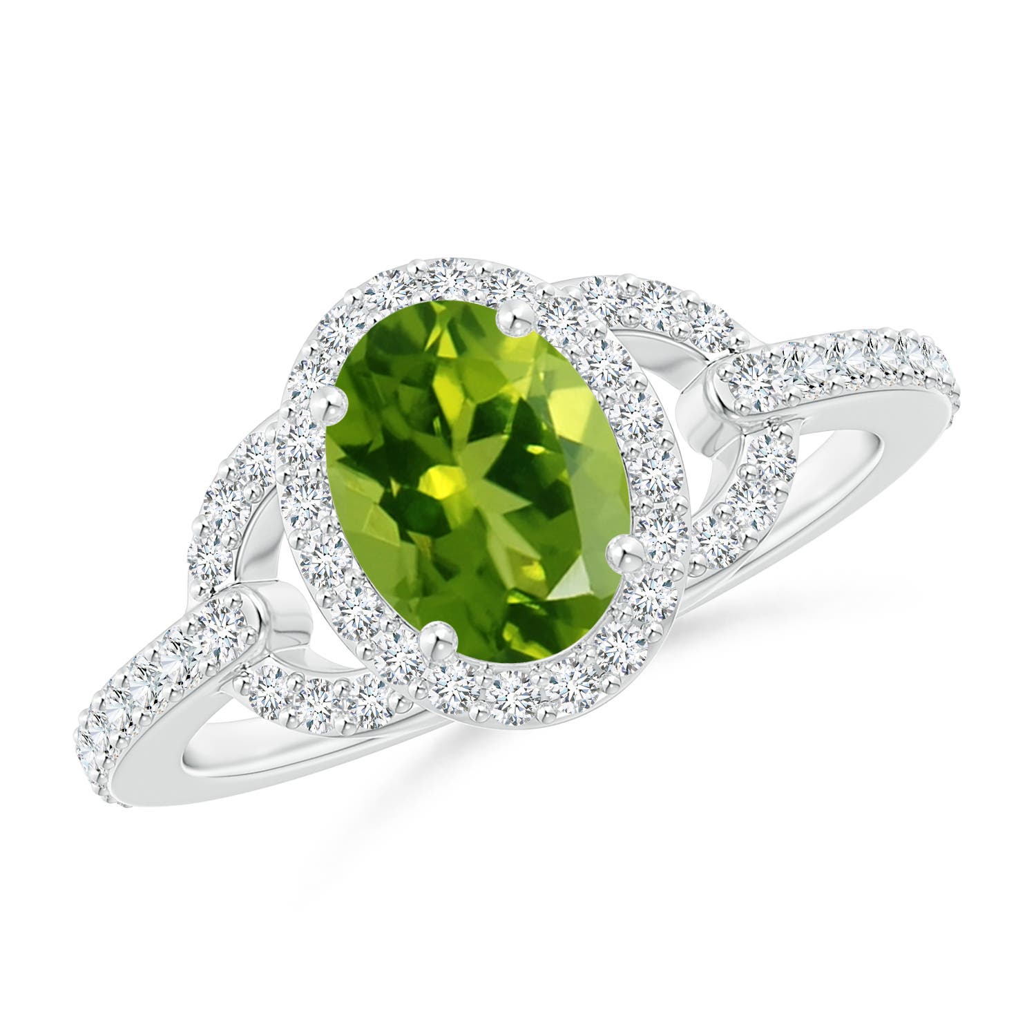 AAAA - Peridot / 1.72 CT / 14 KT White Gold