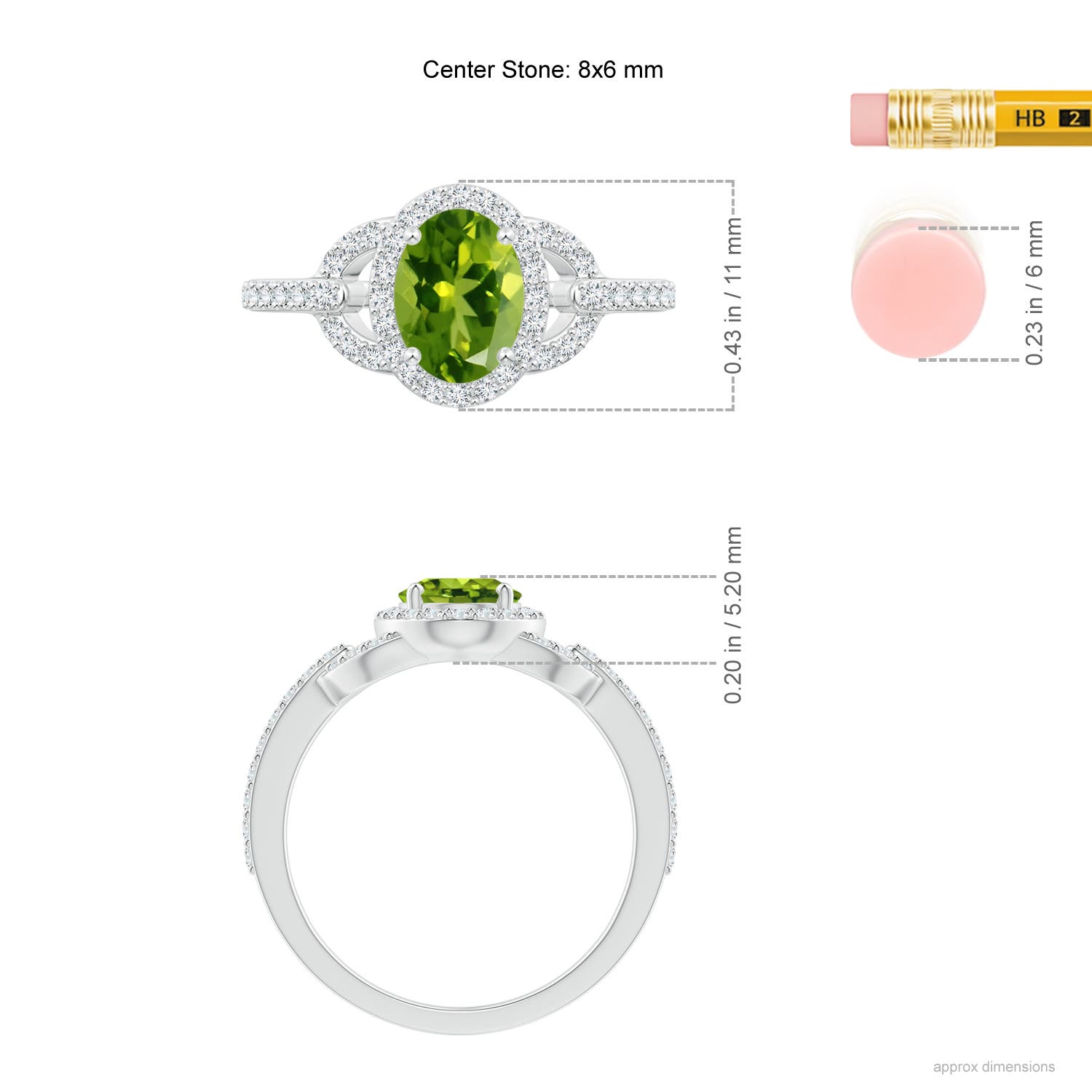 AAAA - Peridot / 1.72 CT / 14 KT White Gold