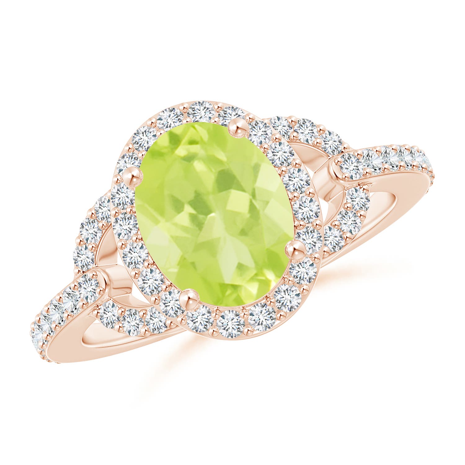 A - Peridot / 2.39 CT / 14 KT Rose Gold