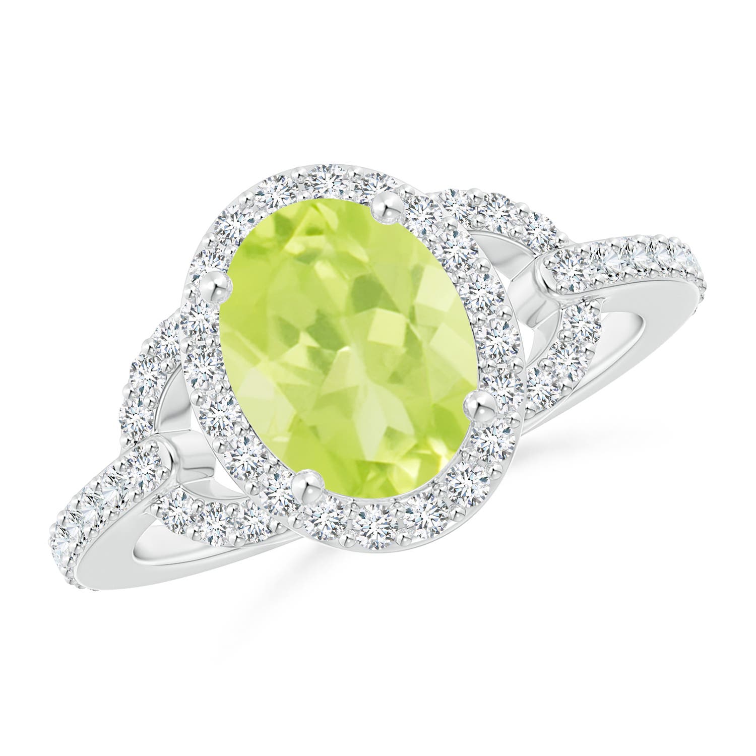 A - Peridot / 2.39 CT / 14 KT White Gold