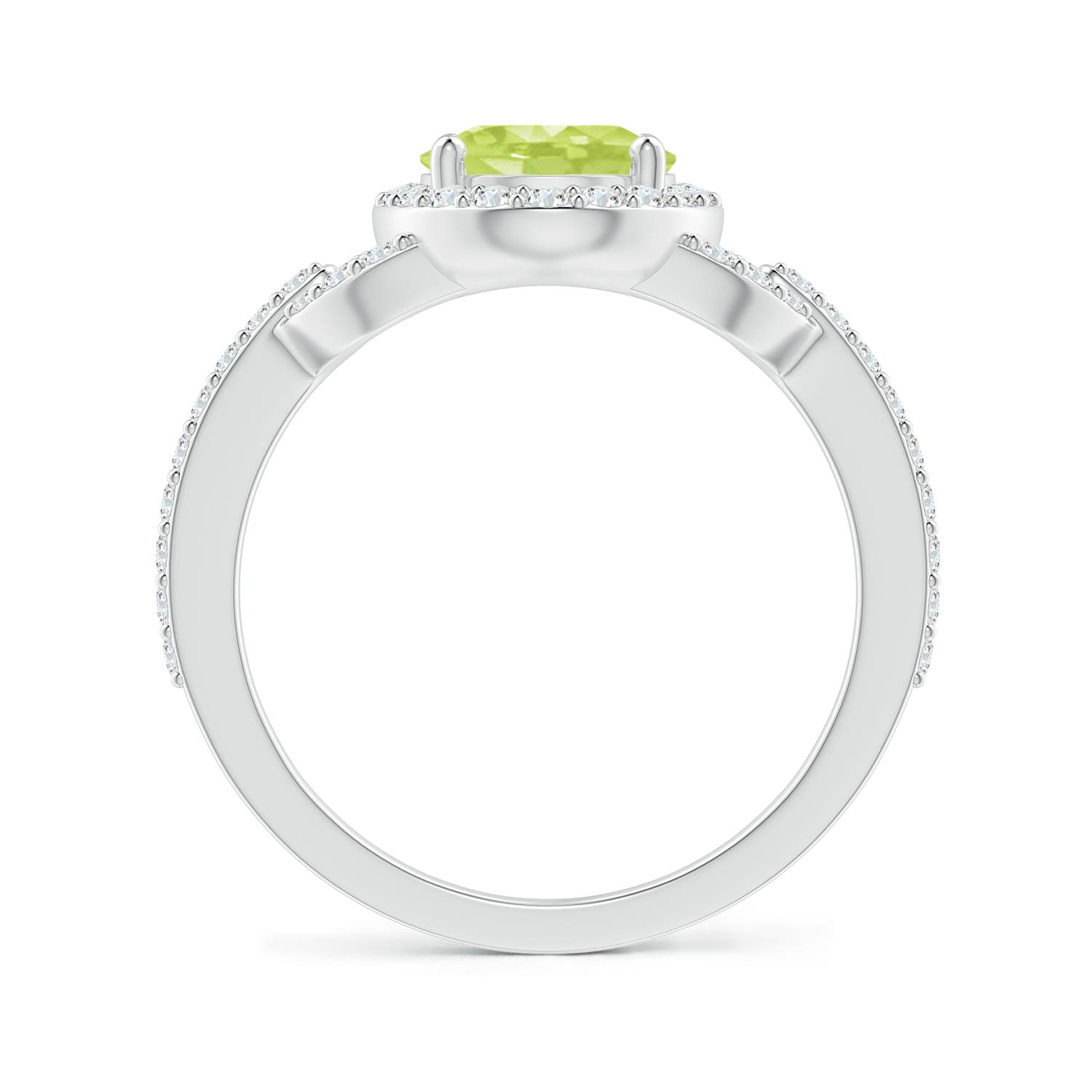 A - Peridot / 2.39 CT / 14 KT White Gold