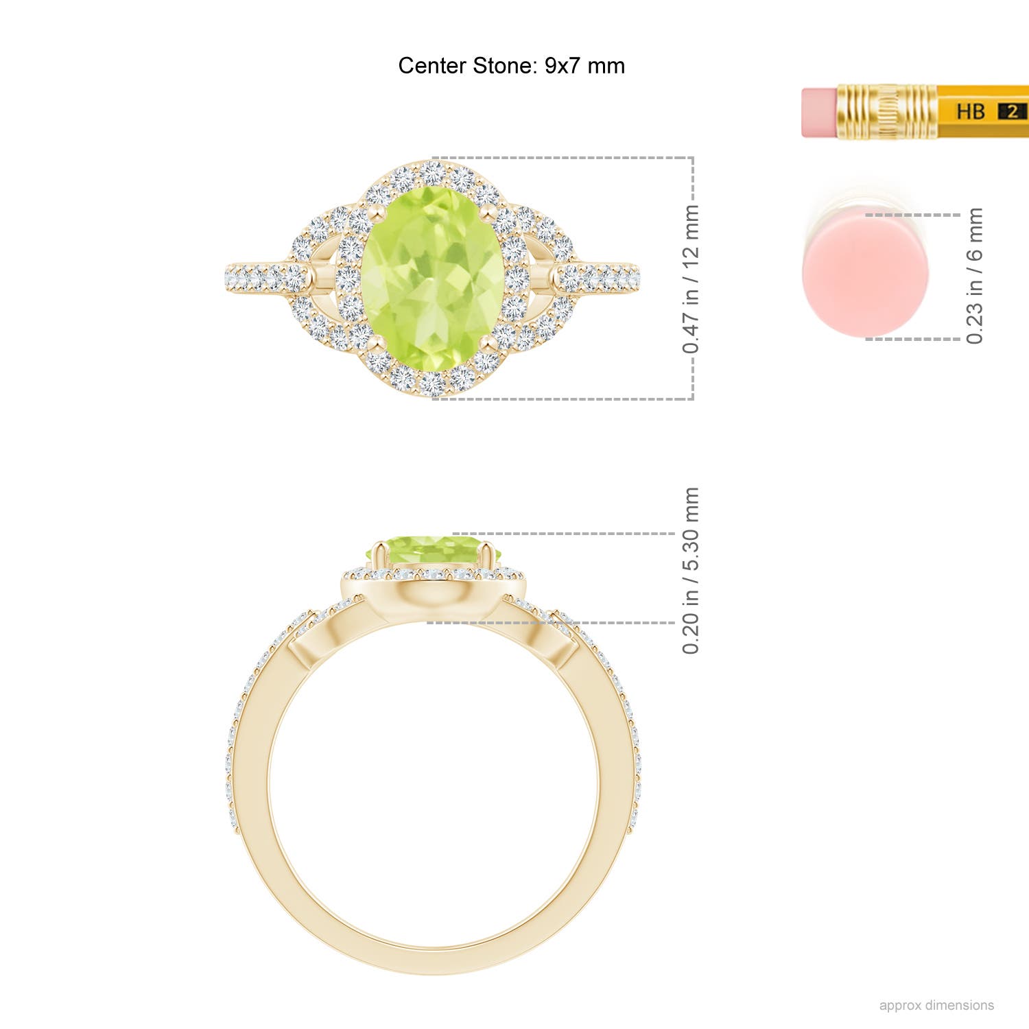 A - Peridot / 2.39 CT / 14 KT Yellow Gold