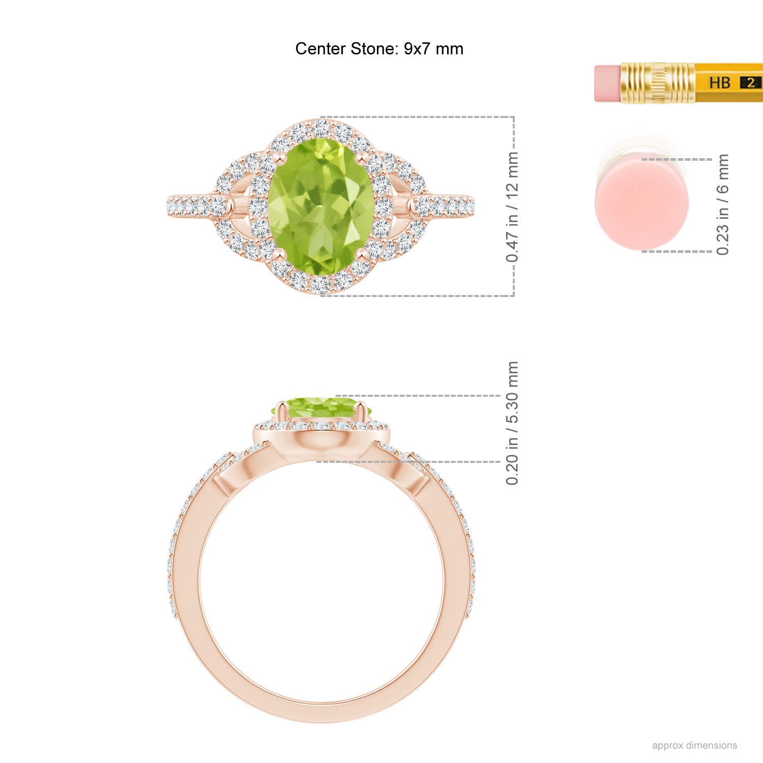 AA - Peridot / 2.39 CT / 14 KT Rose Gold