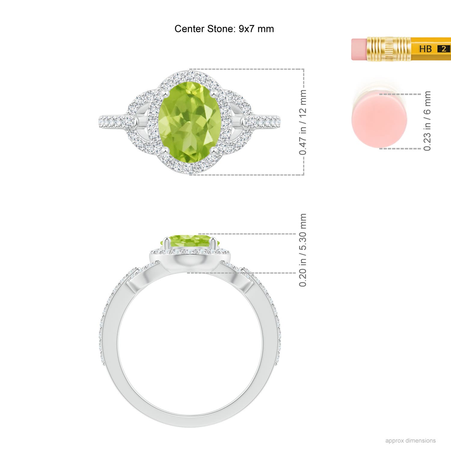 AA - Peridot / 2.39 CT / 14 KT White Gold