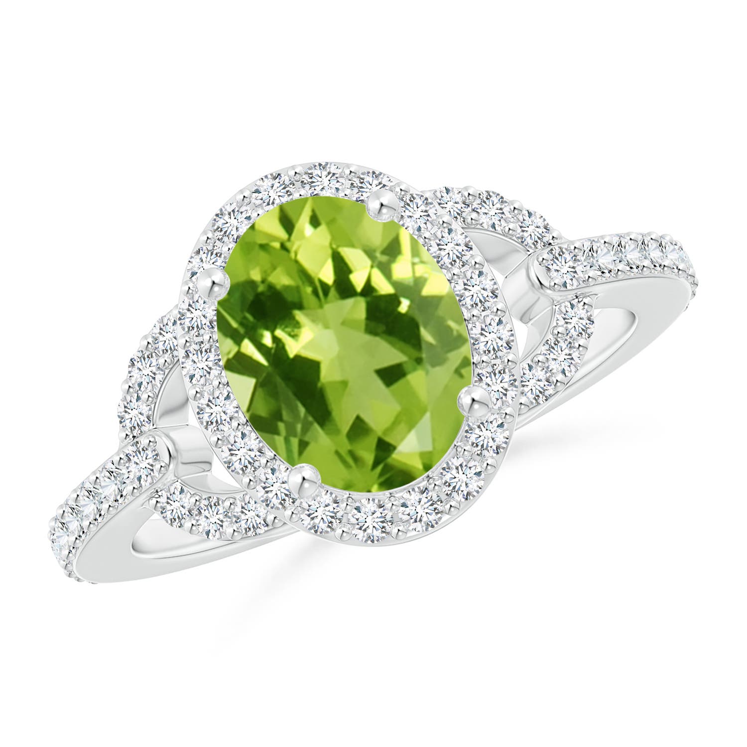 AAA - Peridot / 2.39 CT / 14 KT White Gold