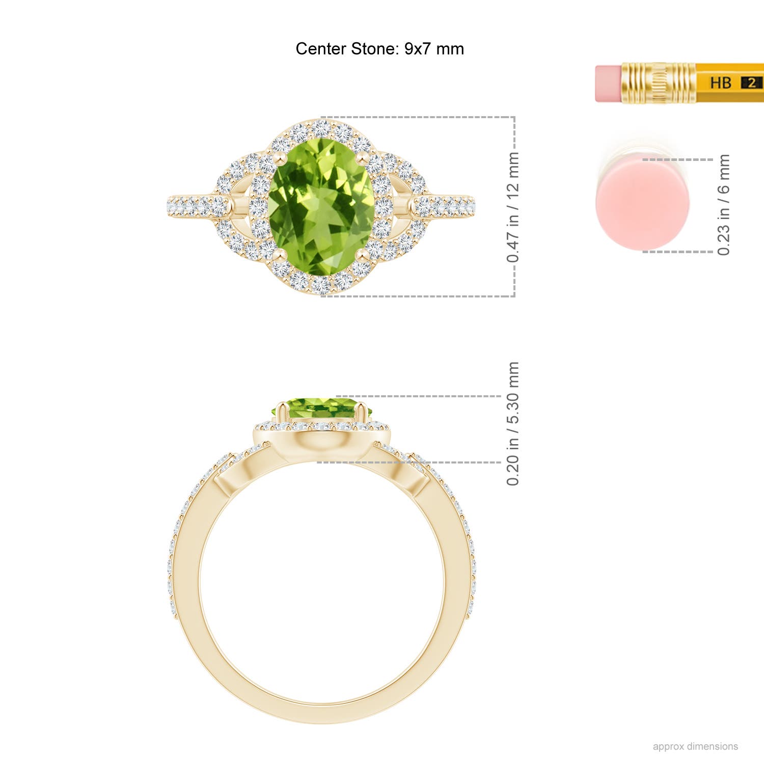 AAA - Peridot / 2.39 CT / 14 KT Yellow Gold