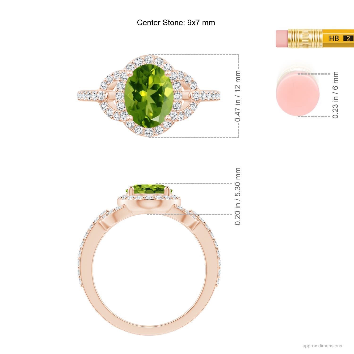 AAAA - Peridot / 2.39 CT / 14 KT Rose Gold