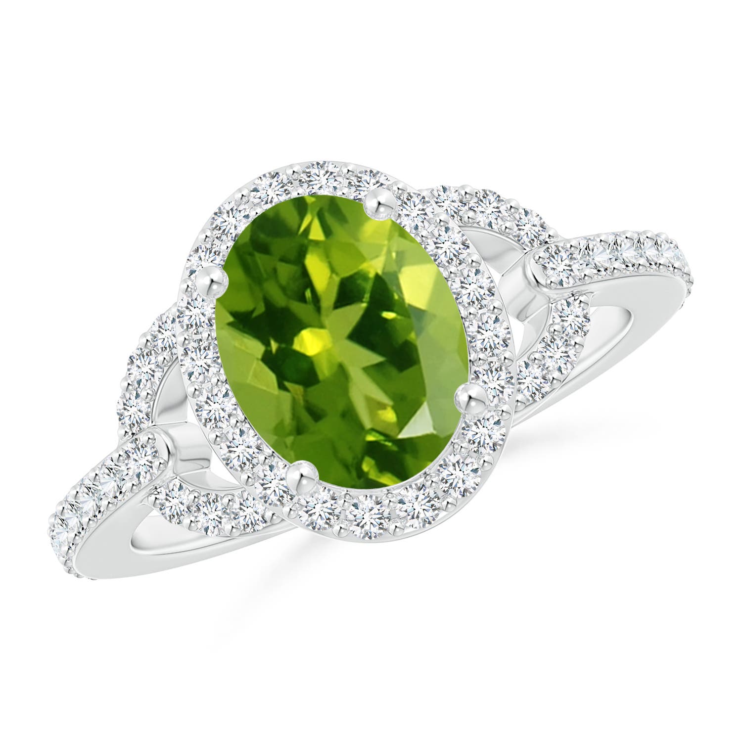 AAAA - Peridot / 2.39 CT / 14 KT White Gold