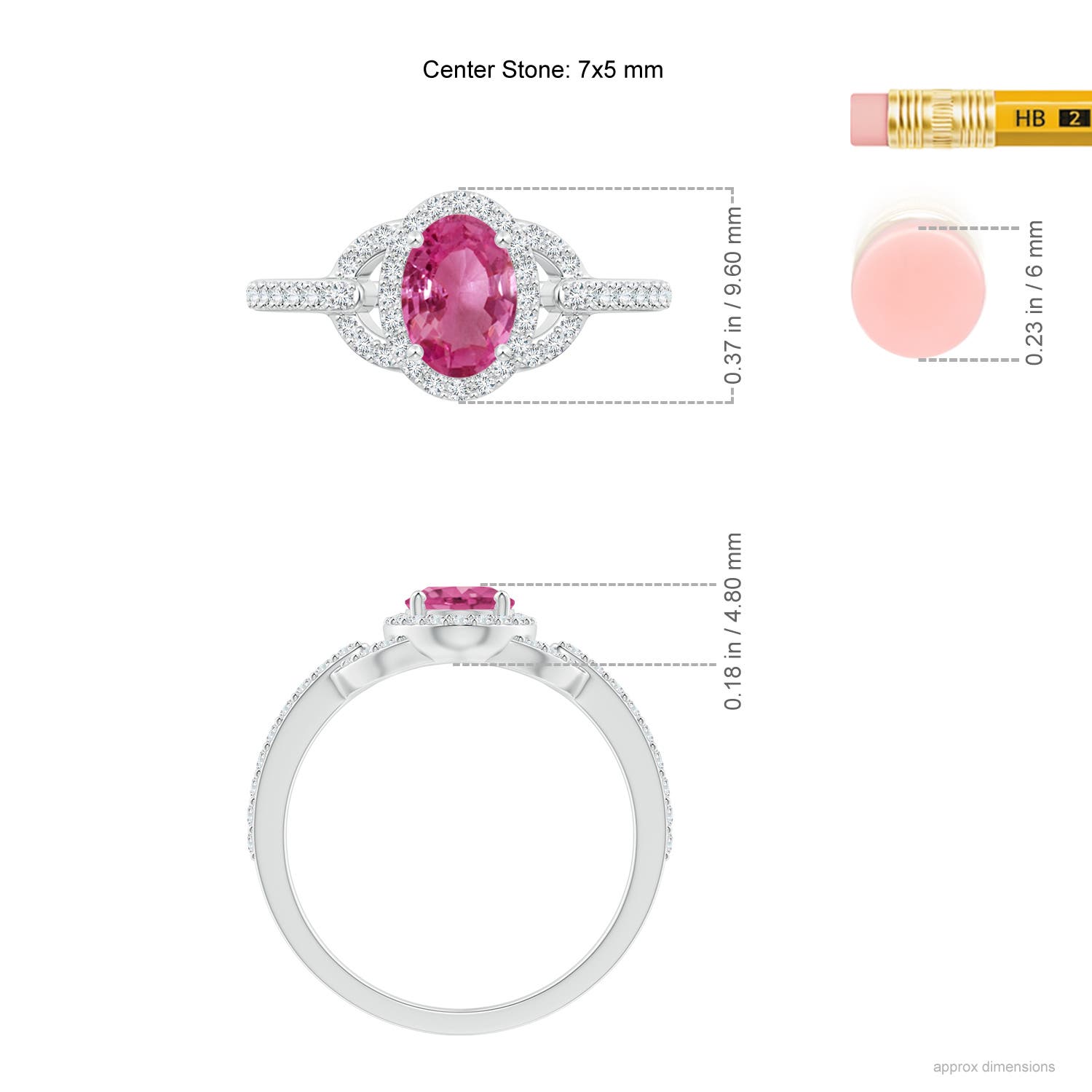 AAAA - Pink Sapphire / 1.19 CT / 14 KT White Gold