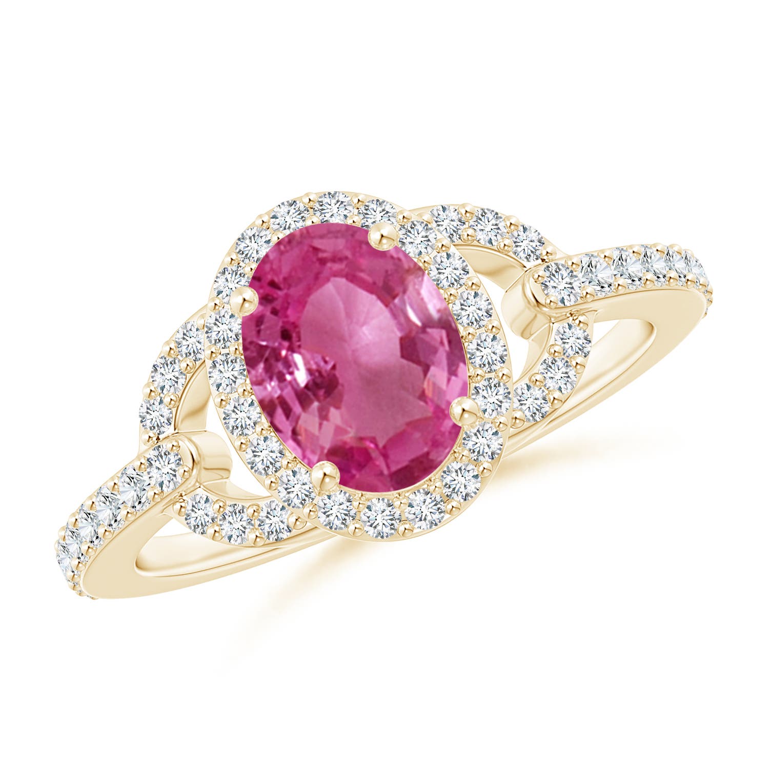 AAAA - Pink Sapphire / 1.82 CT / 14 KT Yellow Gold