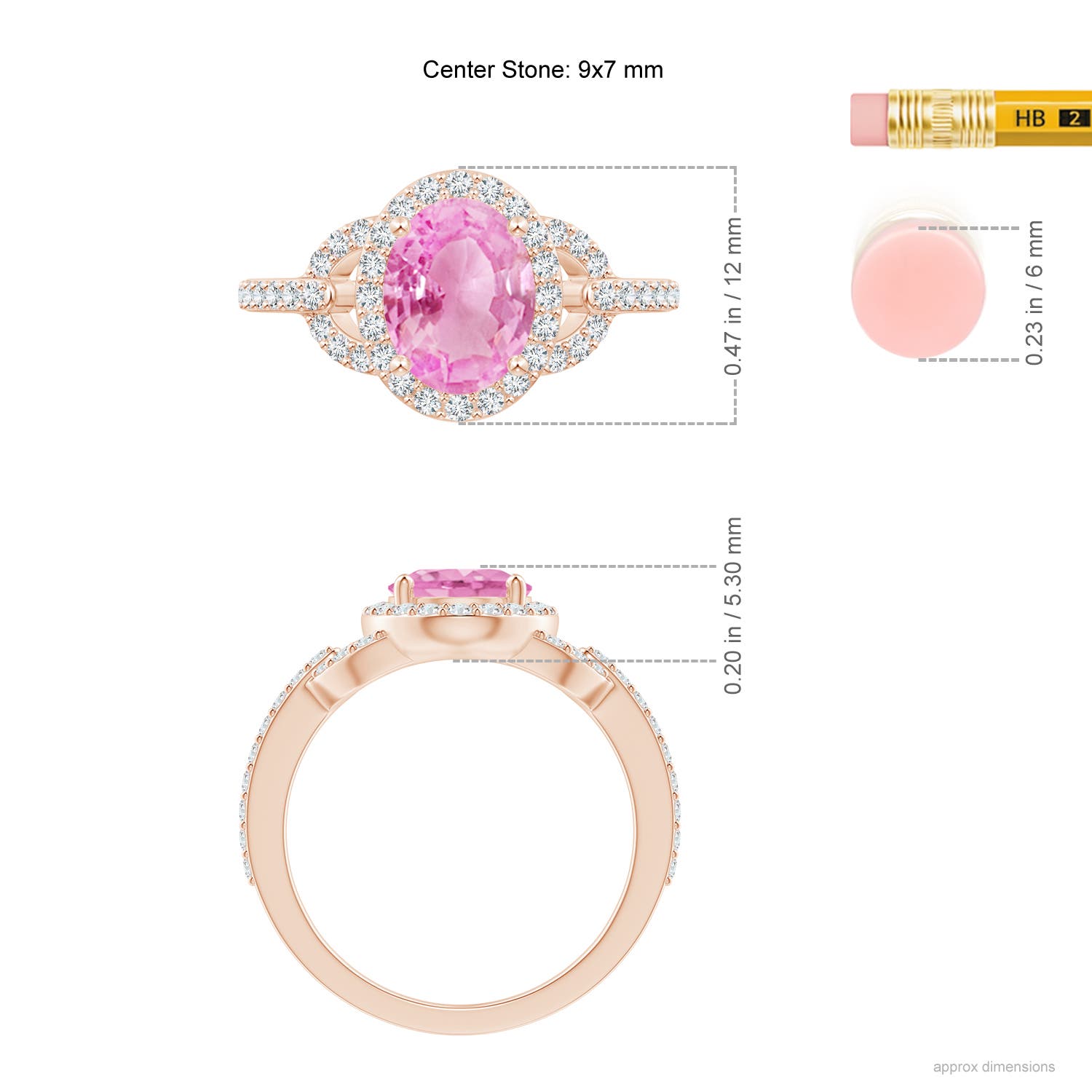 A - Pink Sapphire / 2.39 CT / 14 KT Rose Gold