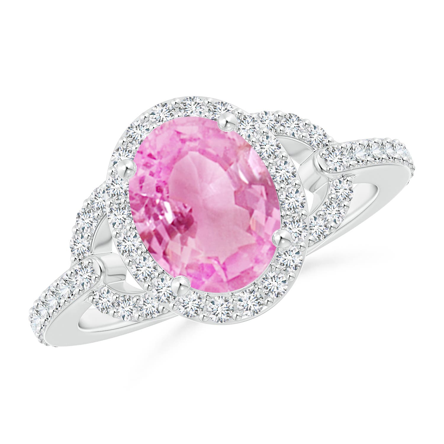 A - Pink Sapphire / 2.39 CT / 14 KT White Gold