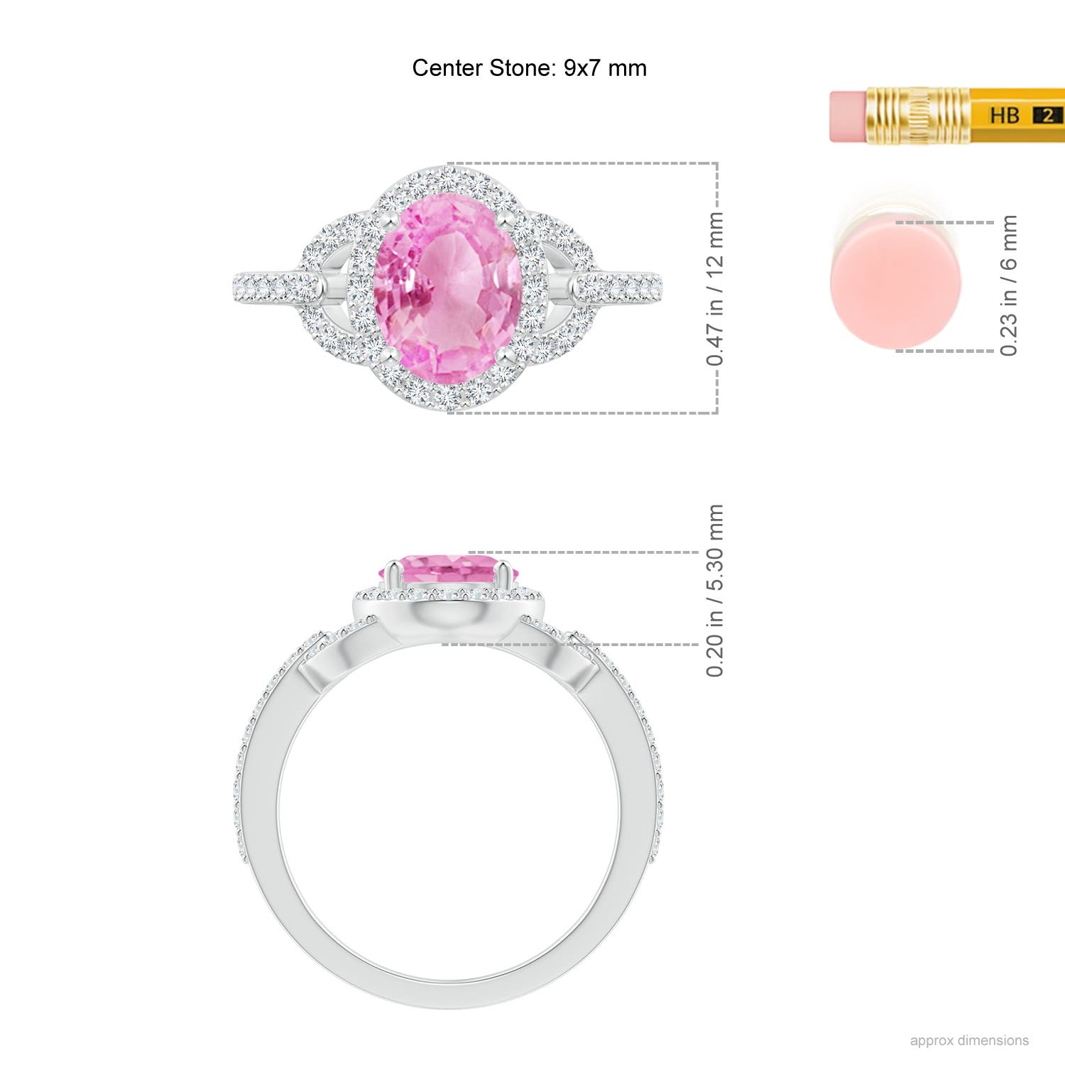 A - Pink Sapphire / 2.39 CT / 14 KT White Gold