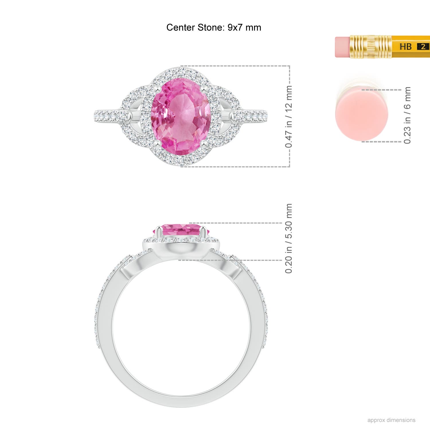 AA - Pink Sapphire / 2.39 CT / 14 KT White Gold