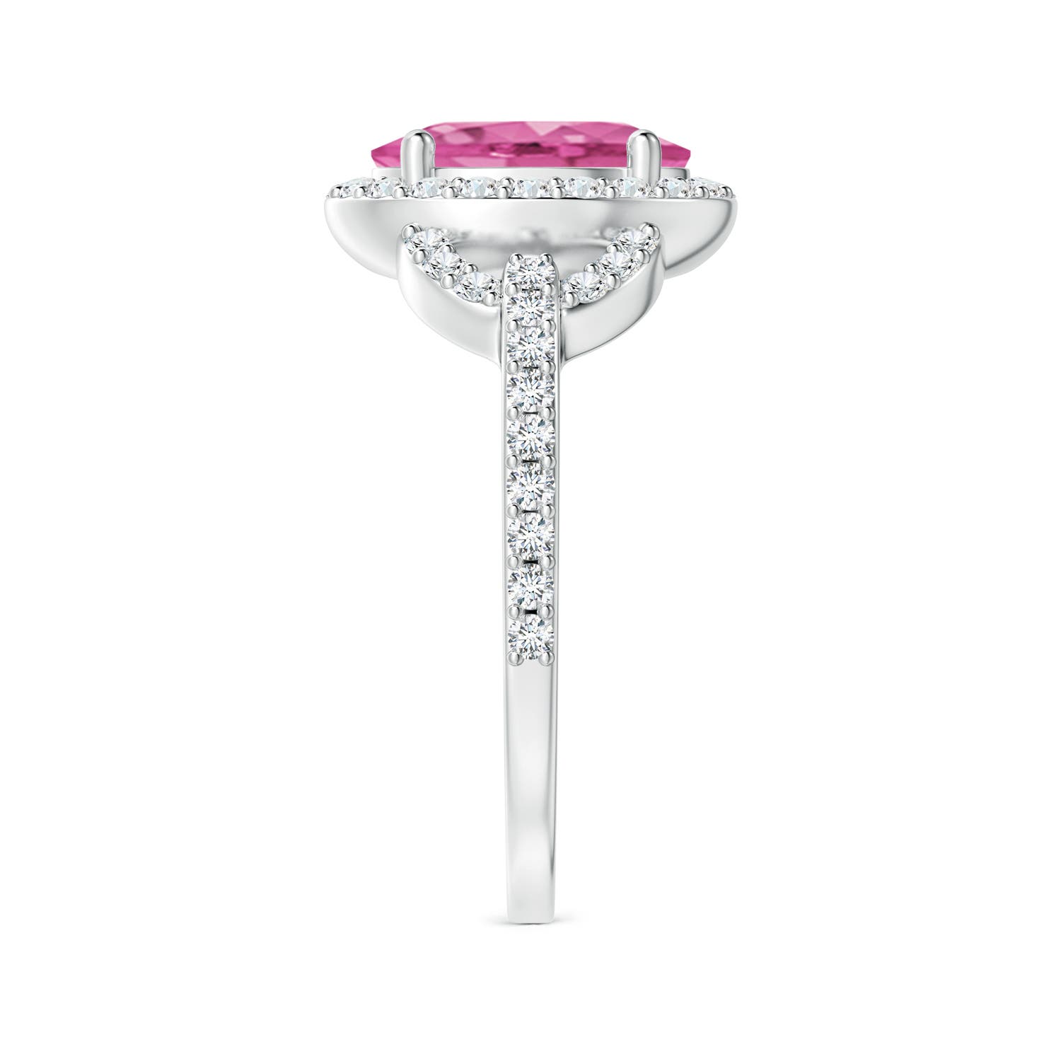 AAA - Pink Sapphire / 2.39 CT / 14 KT White Gold