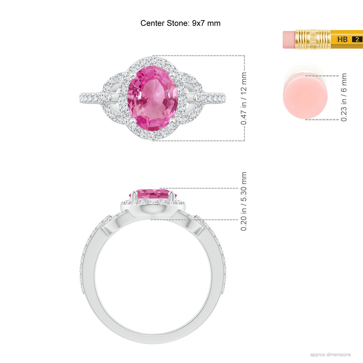 AAA - Pink Sapphire / 2.39 CT / 14 KT White Gold