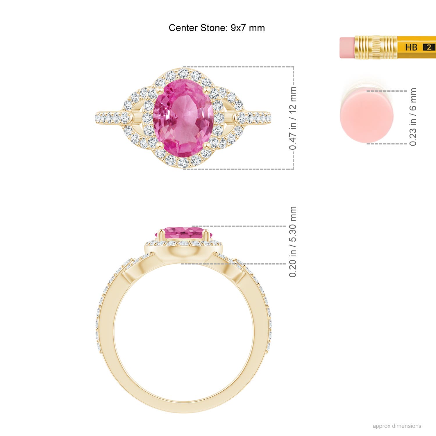 AAA - Pink Sapphire / 2.39 CT / 14 KT Yellow Gold