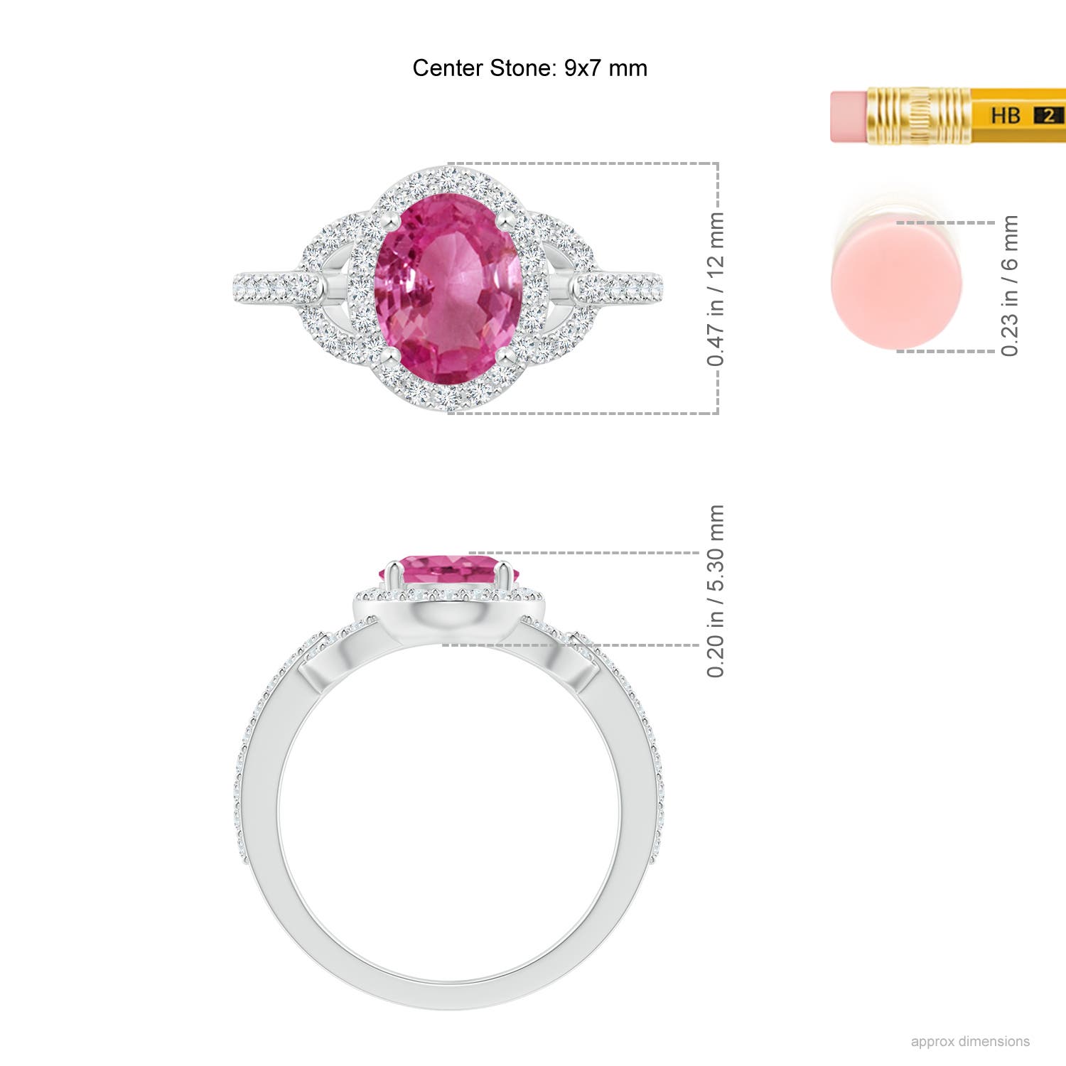 AAAA - Pink Sapphire / 2.39 CT / 14 KT White Gold