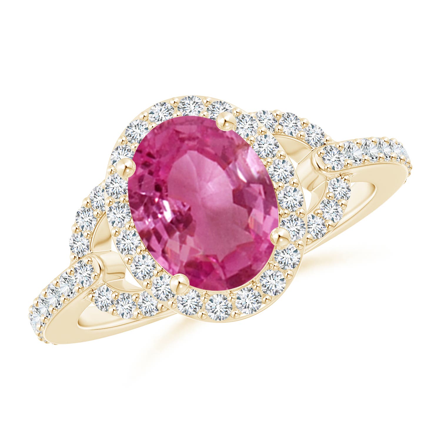 AAAA - Pink Sapphire / 2.39 CT / 14 KT Yellow Gold